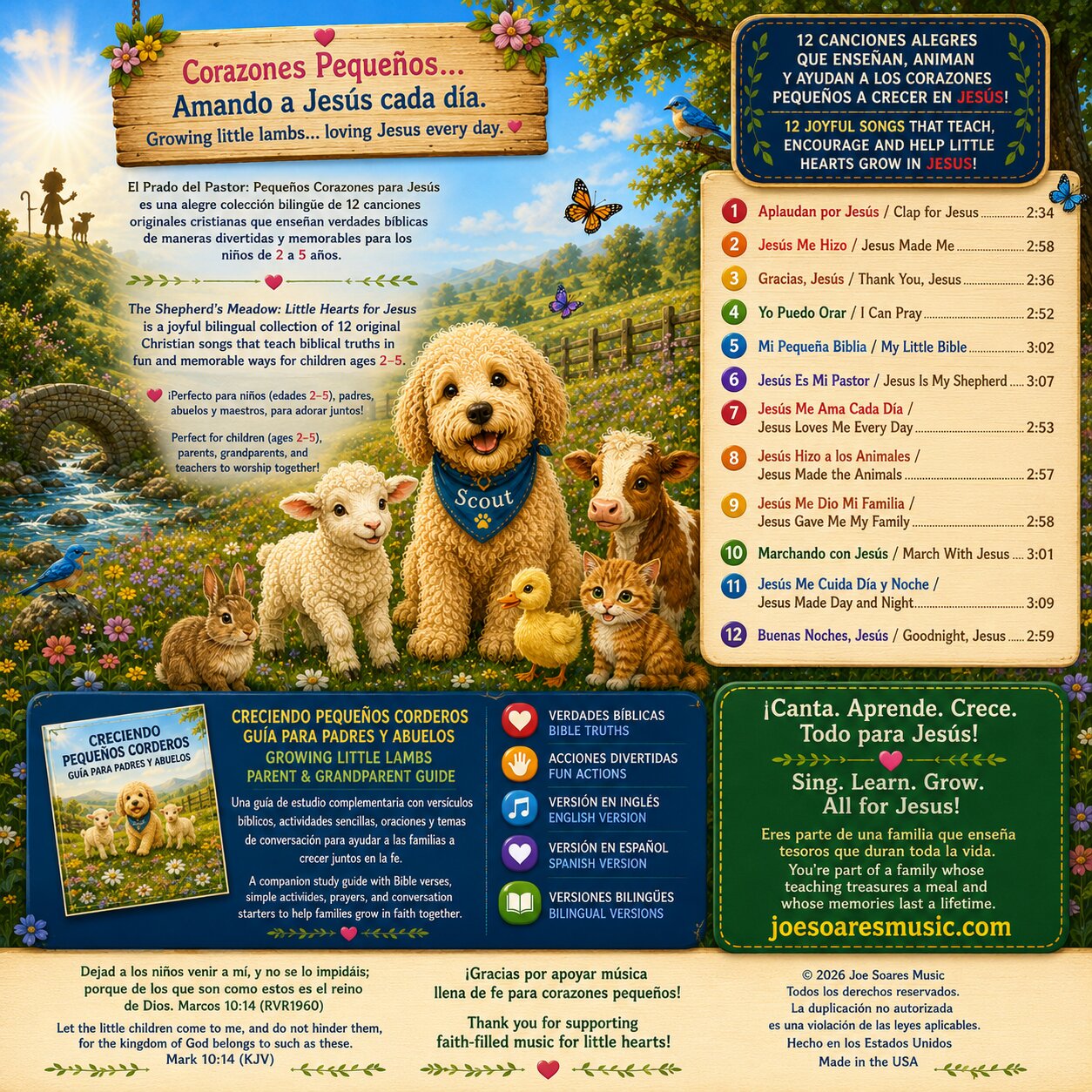The Shepherd's Meadow: Sing Together in English & Spanish back cover